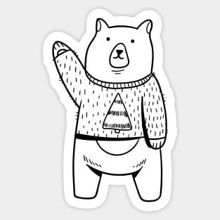 Bear - Cute wearing Sweater for christmas Sticker